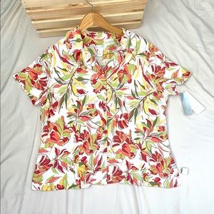 Top Button Down Short Sleeve Shirt